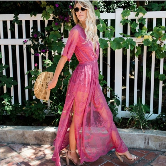 Honey Punch Dresses & Skirts - Honey Punch Bohemian Rhapsody Lace Maxi Dress